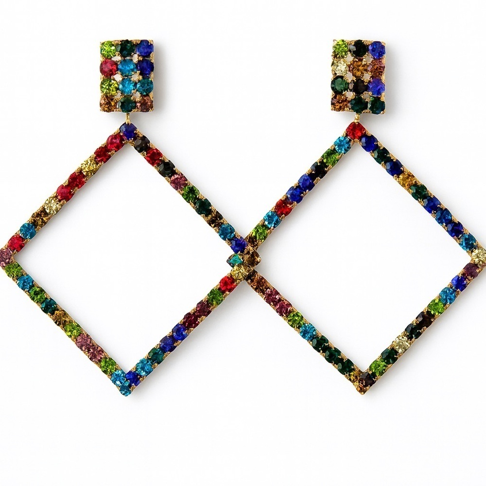 ⚜️ Multicolor Geometric Earrings - Picture 1 of 8